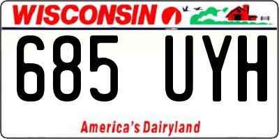 WI license plate 685UYH