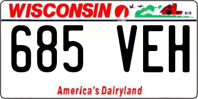 WI license plate 685VEH