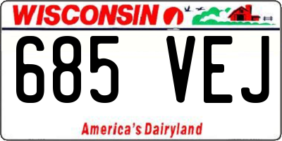 WI license plate 685VEJ