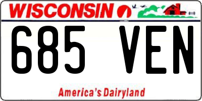 WI license plate 685VEN