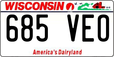 WI license plate 685VEO