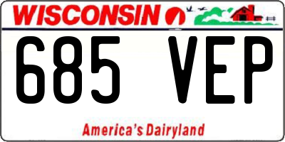 WI license plate 685VEP