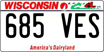 WI license plate 685VES