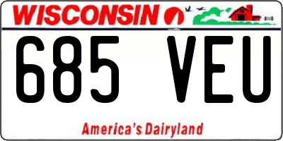 WI license plate 685VEU