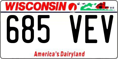 WI license plate 685VEV