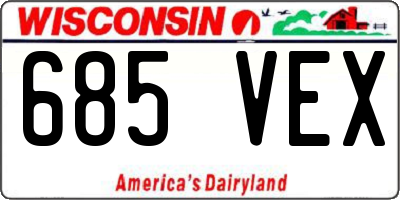 WI license plate 685VEX
