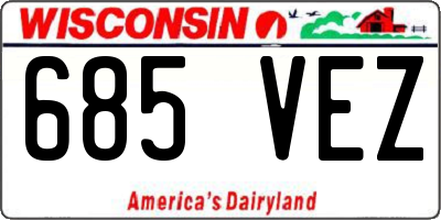 WI license plate 685VEZ