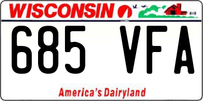 WI license plate 685VFA