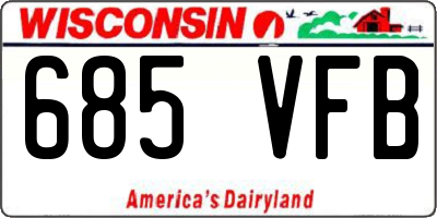 WI license plate 685VFB
