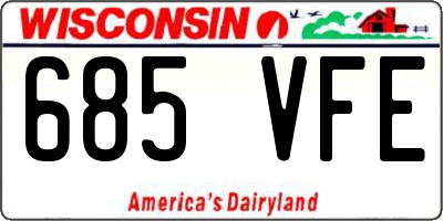 WI license plate 685VFE