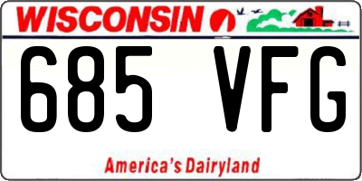 WI license plate 685VFG
