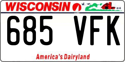 WI license plate 685VFK