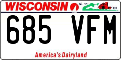 WI license plate 685VFM