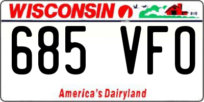 WI license plate 685VFO