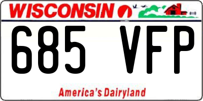 WI license plate 685VFP