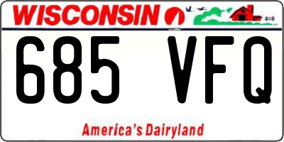 WI license plate 685VFQ