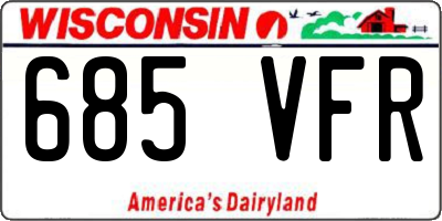 WI license plate 685VFR