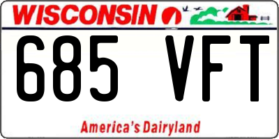 WI license plate 685VFT