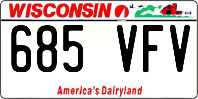 WI license plate 685VFV