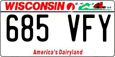 WI license plate 685VFY