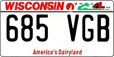 WI license plate 685VGB