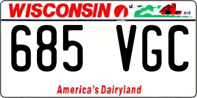 WI license plate 685VGC