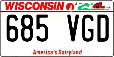 WI license plate 685VGD
