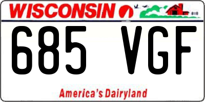 WI license plate 685VGF