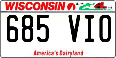 WI license plate 685VIO