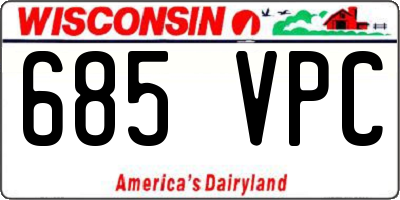 WI license plate 685VPC