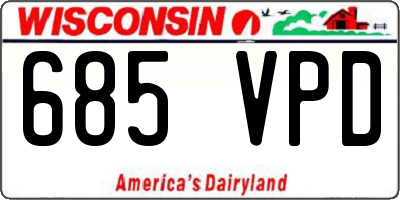 WI license plate 685VPD