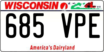 WI license plate 685VPE