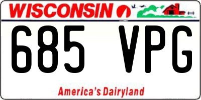 WI license plate 685VPG