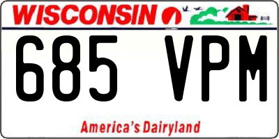 WI license plate 685VPM