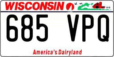 WI license plate 685VPQ