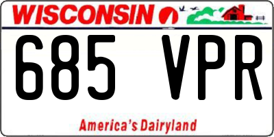 WI license plate 685VPR
