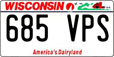WI license plate 685VPS