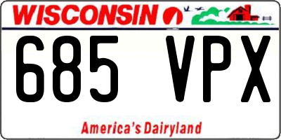 WI license plate 685VPX