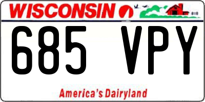 WI license plate 685VPY