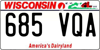 WI license plate 685VQA