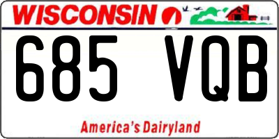 WI license plate 685VQB