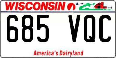 WI license plate 685VQC