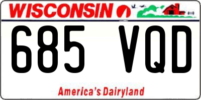 WI license plate 685VQD