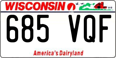 WI license plate 685VQF