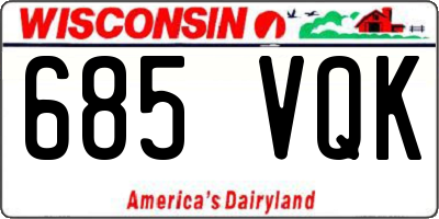 WI license plate 685VQK