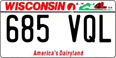 WI license plate 685VQL