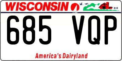 WI license plate 685VQP