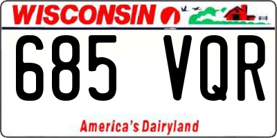 WI license plate 685VQR