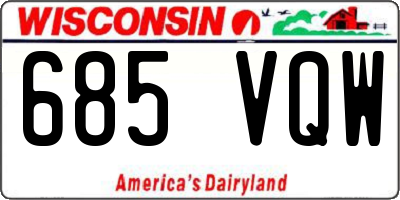 WI license plate 685VQW