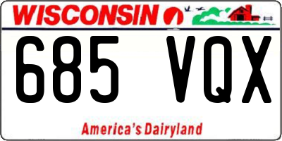 WI license plate 685VQX